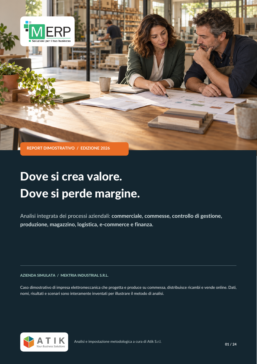 Copertina del dossier MERP dimostrativo su un'impresa simulata